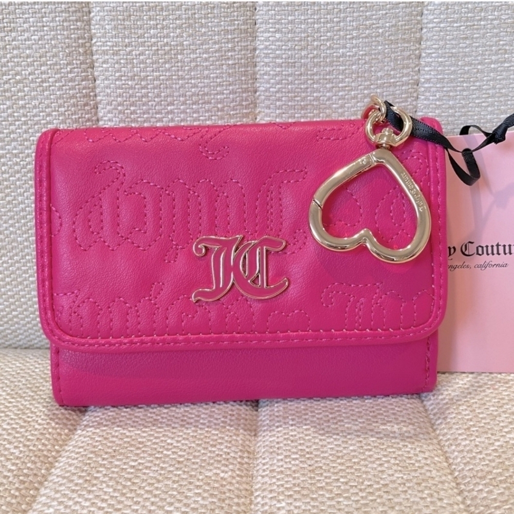 💕▪️Juicy Couture▪️ Pink Flash Pink League Double Sided Trifold Wallet